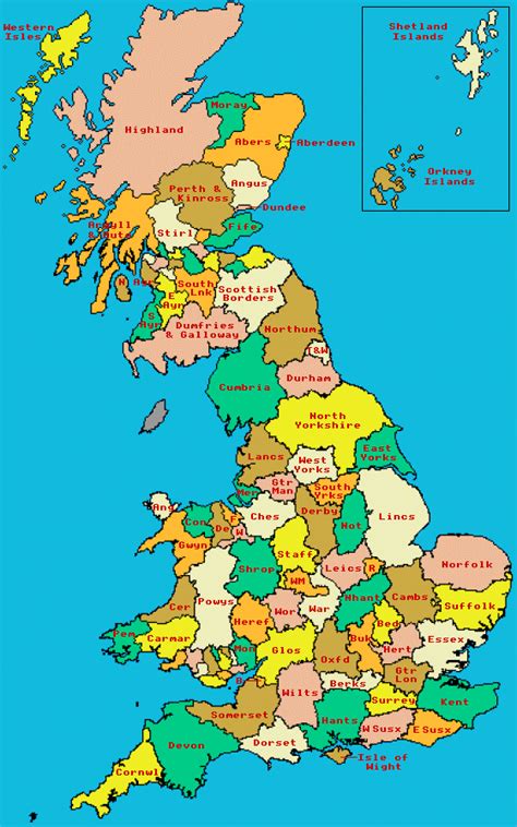 county map post 1998 counties of great britain england scotland and wales map of britain