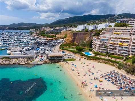 Spain Balearic Islands Mallorca Aerial View Of Portals Nous Beach Platja De S Oratori