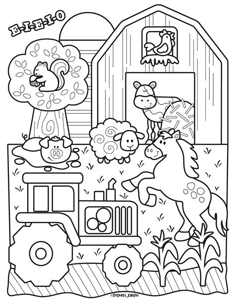Farm Coloring Page Printable And Free By Stephen Joseph Ts Farm