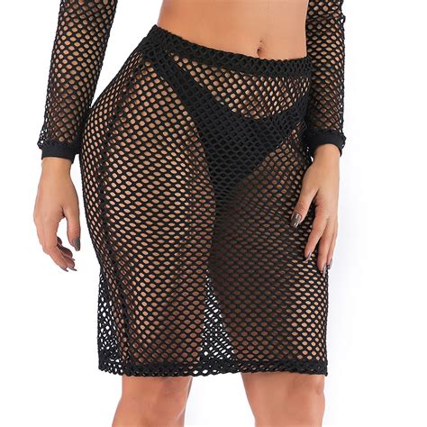 Fashion Sexy Sheer Black Mesh Tube Skirt Nightclothes Lingerie N19015