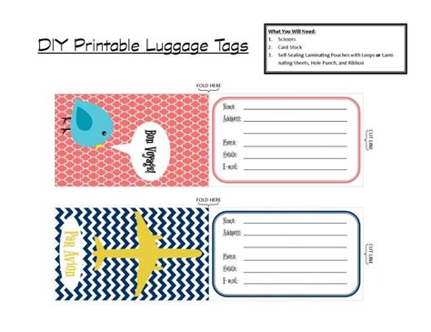 Printable Tags With That In Mind Ive Created A Set Of Two In Luggage