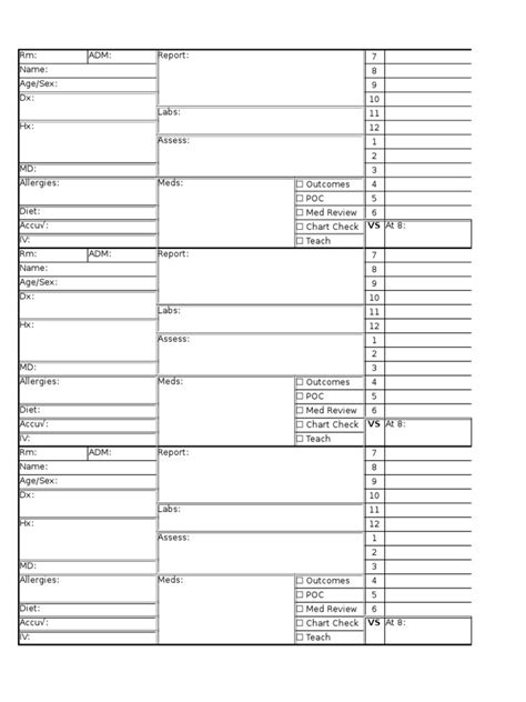 See more ideas about nurse brain sheet, nurse report sheet, nursing notes. Nursing Report Sheet 3 Pt Vertical