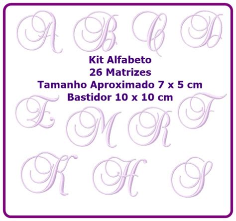 Matriz Alfabeto Cursivo Kit C26 Matrizes Bordado Kit Elo7