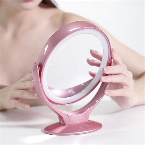 Miroir de maquillage LED autoportant avec lumière miroir grossissant