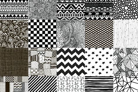 50 Black Hand Drawn Seamless Patterns Background Diy Seamless