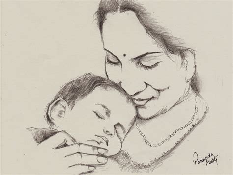 Tweets not working for you? Mother Holding Child Sketch at PaintingValley.com ...