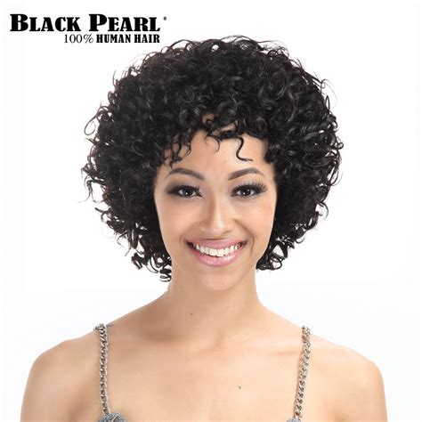 Black Pearl Short Curly Human Hair Wigs For Black Women