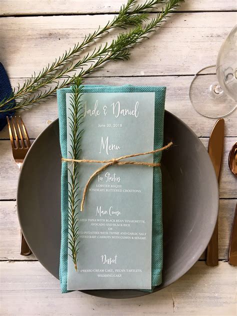 Vellum Wedding Menus Vellum Menu Card Printed Menus Winter Etsy