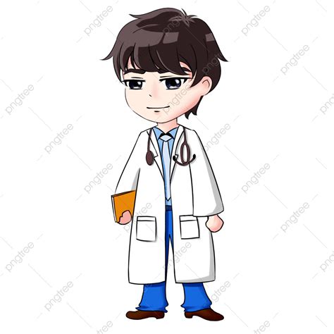 Karakter Dokter Menggambar Tangan Kartun Karakter Kartun Yang Digambar