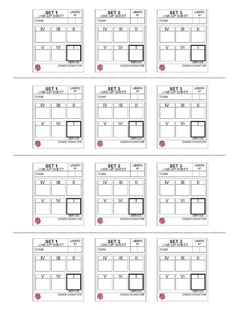 Aau Volleyball Line Up Sheets Download Printable Pdf Templateroller