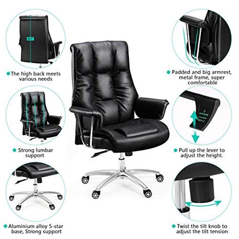 Big And Tall Office Chair 400lbs Desk Chair High Back Pu Executive
