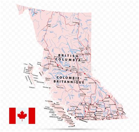 British Columbia Road Map Stock Illustrations 92 British Columbia