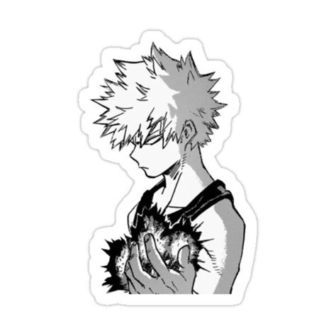 Bakugou Katsuki Sticker By Annacran3 In 2021 Black And White Stickers
