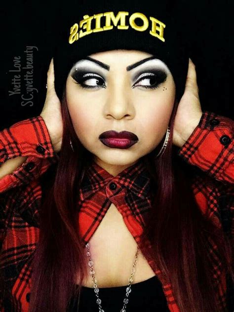 Chola Makeup Look By Yvette Love Hickies Are Not Real They Are Part Of The Look Lol Chola