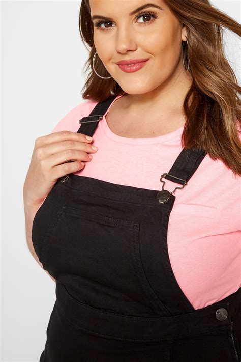 Black Denim Pinafore Dress Plus Size 16 To 36 Yours Clothing