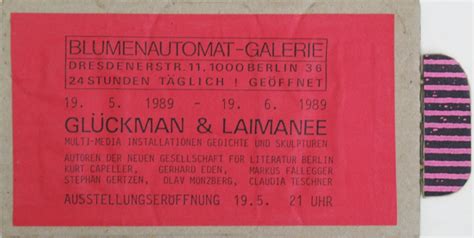 Sei es muttertag, der hochzeitstag oder. Glückman & Laimanee - 1989 - Blumenautomat-Galerie