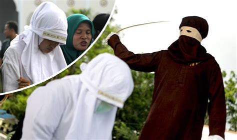 Sharia Punishment Woman Caned Over Adultery Claims In Aceh Indonesia