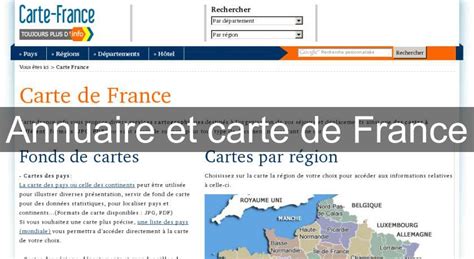 Annuaire Et Carte De France Guide Régional
