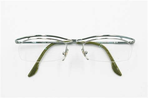 Vintage Half Rimmed Reading Glasses Rectangular Lenses Fielmann Made In Italy Pale Green