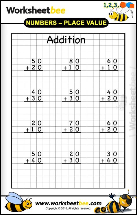 Addition Printable Worksheet For Kids Basic Maths Worksheet Bee