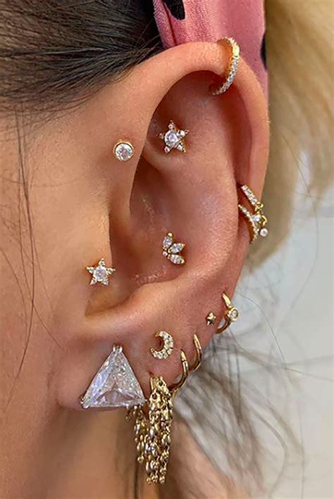 Cute Multiple Ear Piercing Jewelry Ideas For Women Cartilage Helix