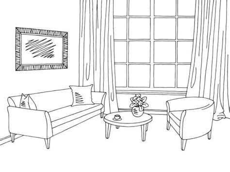 Black white vector illustration of comfortable simple armchair. Royalty Free Black Living Room Clip Art, Vector Images ...