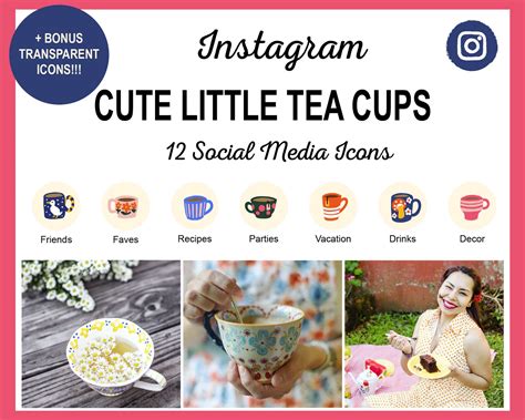 12 Cute Tea Cup Instagram Story Highlight Cover Icons Ready Etsy