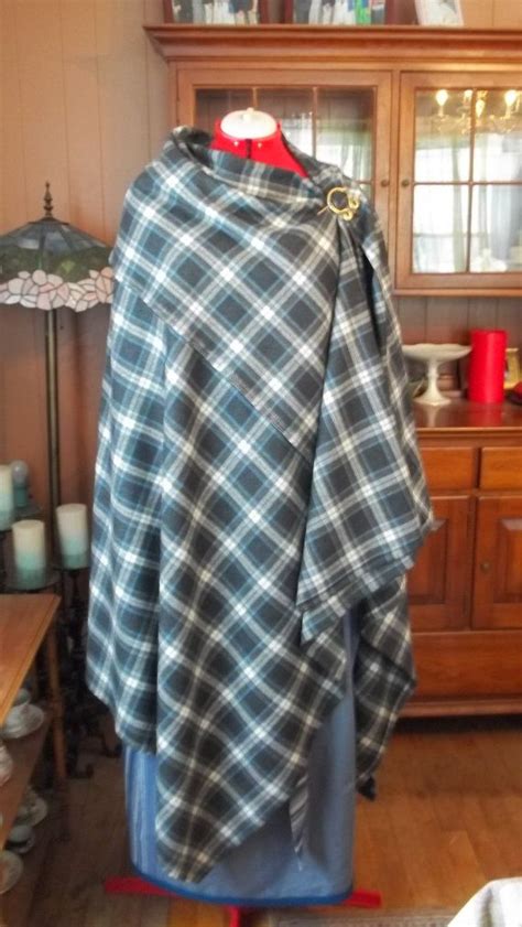 Rectangleviking Cloak With Brass Pennanular Pin Blue Etsy Wool