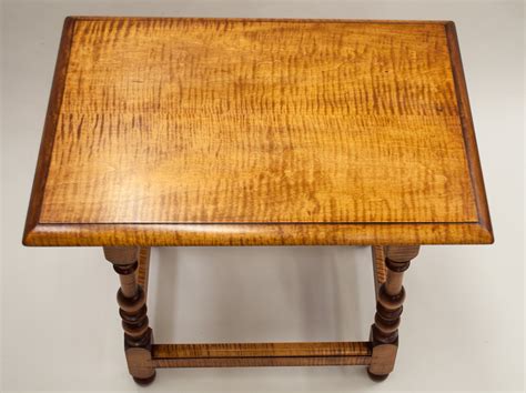 Side Table In Tiger Maple Cherry Brook Woodworks