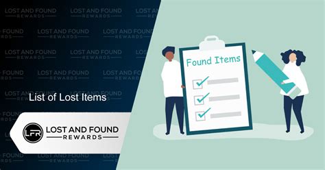 List Of Lost And Found Items Lost And Found Rewards