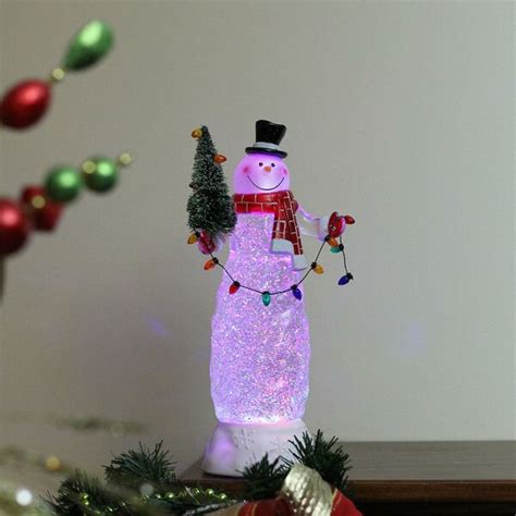 Northlight Swirling Glitter Led Lighted Snowman Christmas Decoration