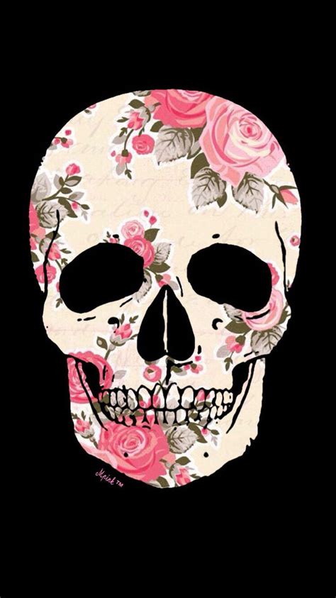 Iphone 4 / 4s wallpapers. Skull Floral Wallpaper | Skull wallpaper, Sugar skull ...