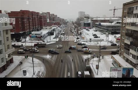 Panoramas Of The City Of Novosibirsk From A Birds Eye View Stock Video