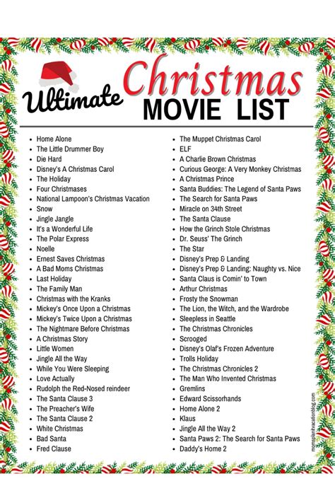 Ultimate Christmas Movie List With Free Printable Checklist
