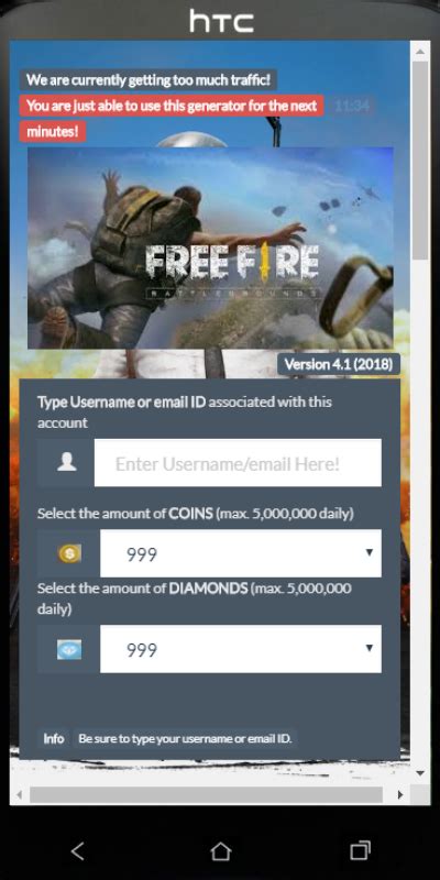 Get instant diamonds in free fire with our online free fire hack tool, use our free fire diamonds generator tool to get free unlimited diamonds in ff. new method diamantes.freefire.online Free Fire Diamond ...