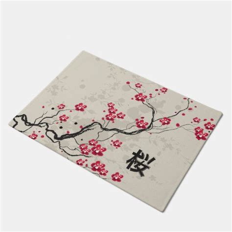 Oriental Style Sakura Cherry Blossom Art Doormat Zazzle