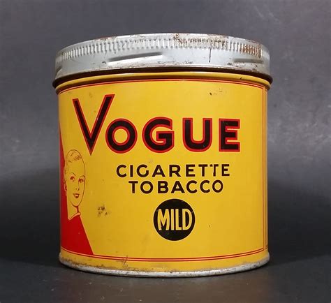1960s Vogue Mild Cigarette Tobacco Tin w/ Lid https
