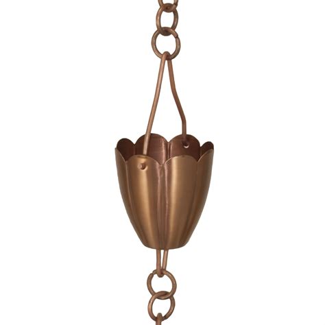 King Cup Rain Chain, Copper - Affordable Rain Chains