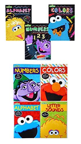 Sesame Street Set Of 7 Books Includes Set Of 3 Write And Wipe Workbooks