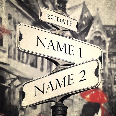 Couples Street Signs Personalized Picture Prints Etsy