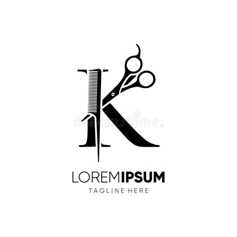 Letra K Tijeras Y Peine Diseño De Logotipo De Peine De Pelo Icono