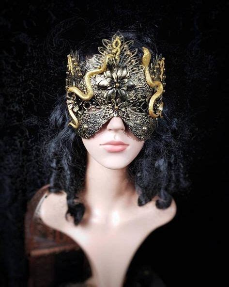 Snake Blind Mask Medusa Princess Metal Mask With Pearls And Snakes