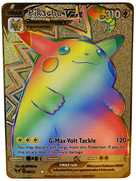 600ps Pikachu Vmax Pokemon Cards Metal Spanish Cards Arceus Charizard