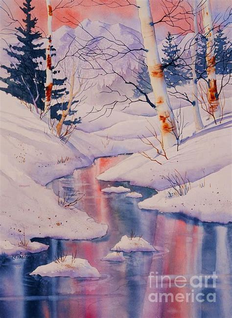 Winter Creek By Teresa Ascone Winter Landscape Painting Winter
