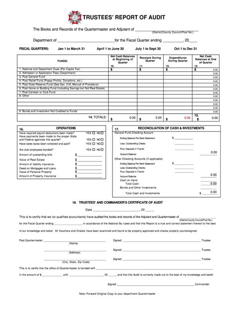 Vfw Trustee Report Fill Online Printable Fillable Blank PdfFiller