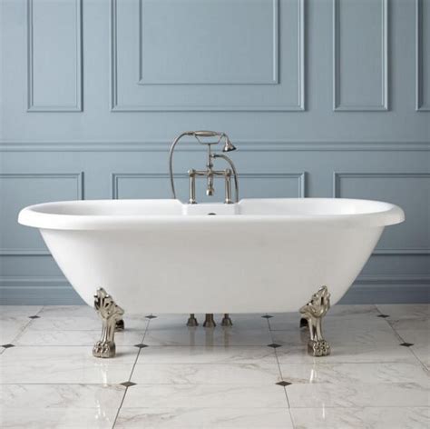 Classical Acrylic Bathtub Movable Freestanding Bathtub With Feet Bathroom Clawfoot Bathtub
