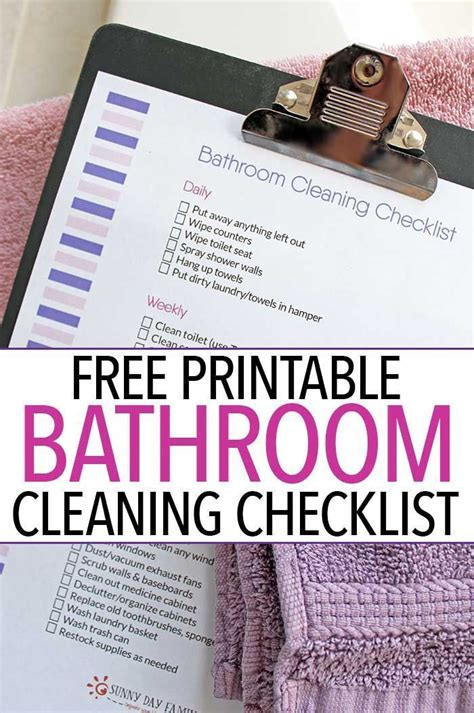Organize Your Cleaning Routine With A Free Printable Bathroom Cleaning