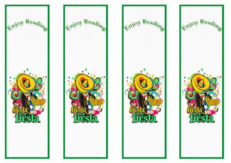 fiesta mexican bookmarks birthday printable