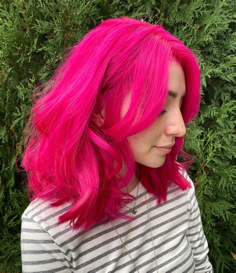 Bright Pink Hair Pink Hair Dye Hot Pink Hair Neon Hair Hair Color Pink Hair Color And Cut