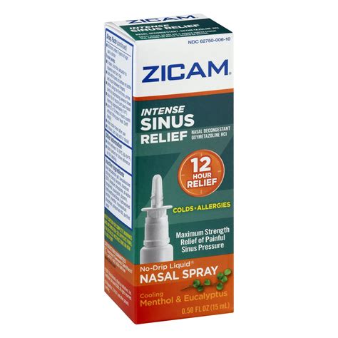 Zicam Zicam Cold Remedy Nasal Spray No Drip Liquid Maximum Strength Menthol And Eucalyptus